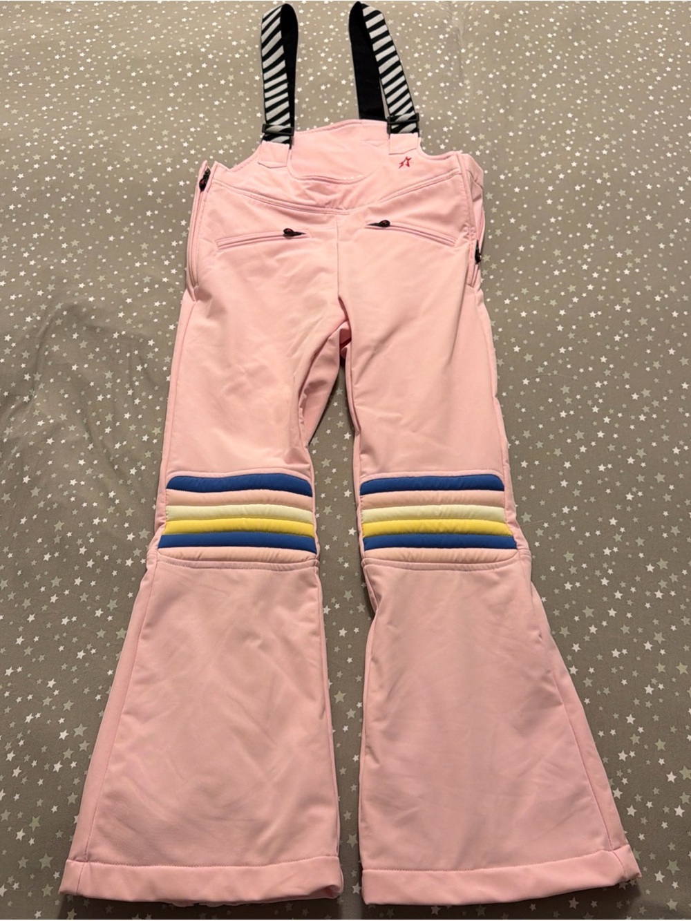 Perfect Moment Girls Pink Flared Ski Bib - Size 12